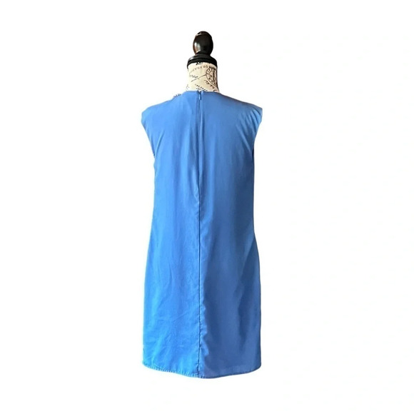 3.1 Philip Lim Target womens Blue Shift mini Dress Jeweled Neck Line Size XS - Picture 5 of 11